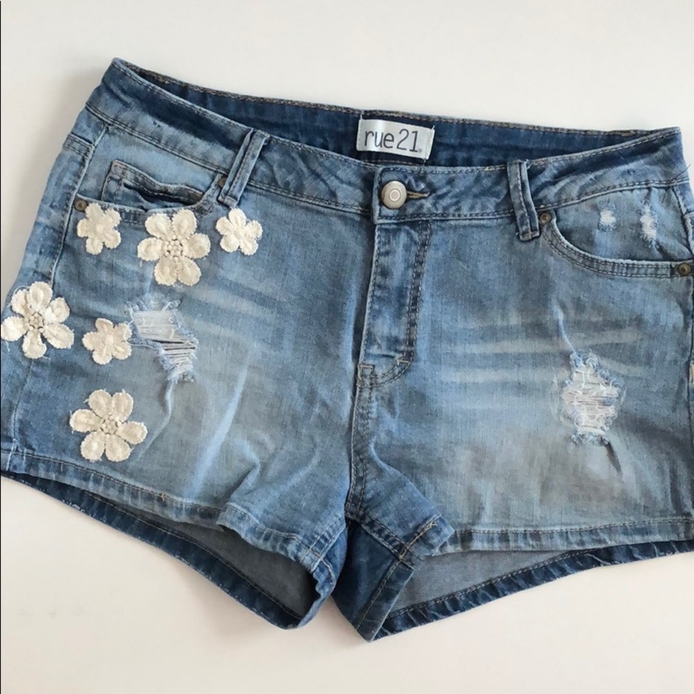 Rue21 Floral Denim Shorts